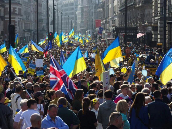 Мітинг на підтримку України в Лондоні, 27 березня 2022 року